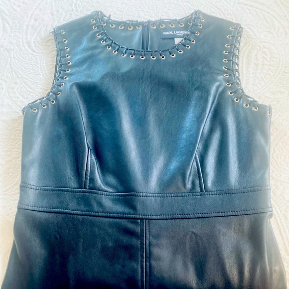 Karl Lagerfeld Dresses & Skirts - Karl Lagerfeld Black Vegan Leather Dress, size 6